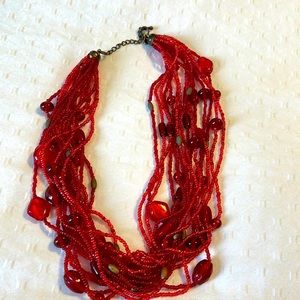 Red beaded necklace